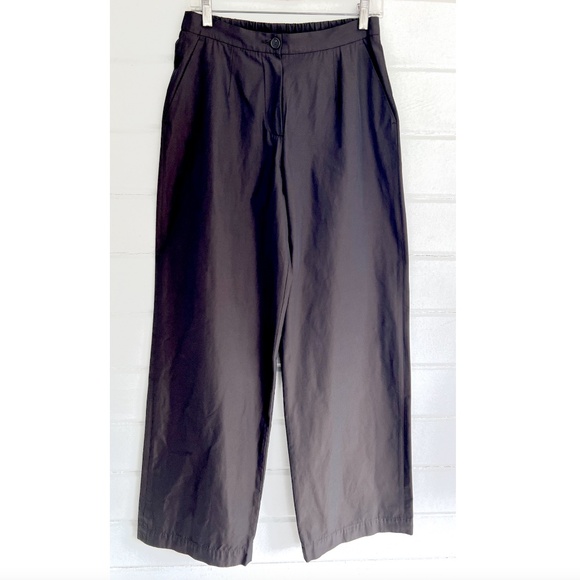 PETER O. MAHLER Heavy Taffeta Wide Leg Pants in Coffee - NWOT - 1/US 6 - Picture 1 of 12